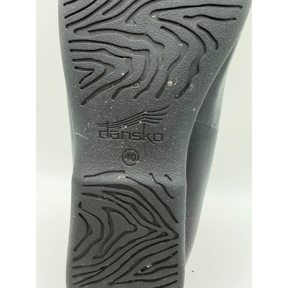 Dansko Lexie Flat Loafer Mule Womens Sz 40 , US 8.5 Shoes Black Leather Slip On - Picture 7 of 7